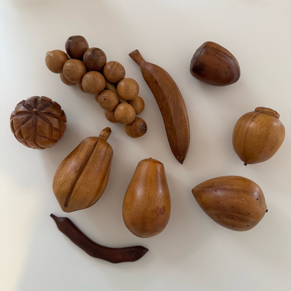 Wooden Fruit Decor Set